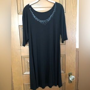 Eileen Fisher Dress/Tunic . Beautiful soft light weight silk. Sequin trim neck
